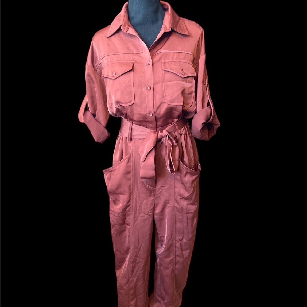 Fall color satin jumpsuit size small